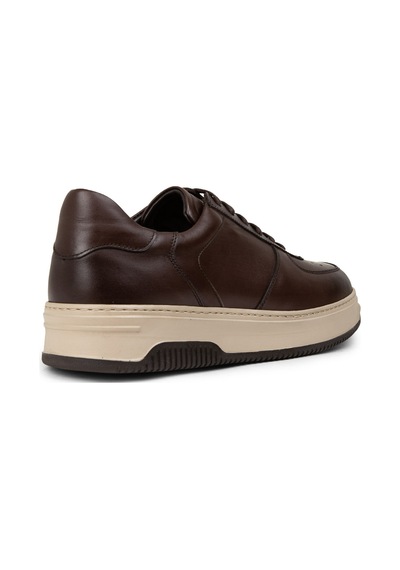 Deery Hakiki Deri Kahverengi Erkek Sneaker Ayakkabı - 01965Mkhve06 Kahverengi