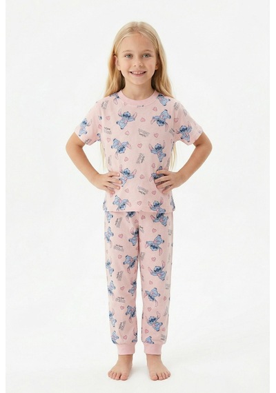 Bunny Hopp Sevimli Karakter Desenli Kız Çocuk Pijama Takımı - %100 Pamuklu Pembe Uyku Seti
