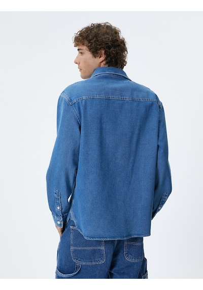 Koton Kot Gömlek Ceket Oversize Cep Detaylı Düğmeli Klasik Yaka Orta İndigo 4sam50028nd İndigo Koton Kot Gömlek Ceket Oversize Cep Detaylı Düğmeli Klasik Yaka Orta İndigo 4sam50028nd İndigo