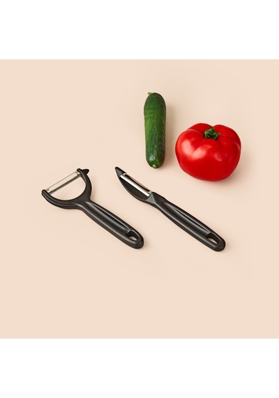 2'li Sebze Soyacağı - Siyah - 15 Cm Çok Renkli