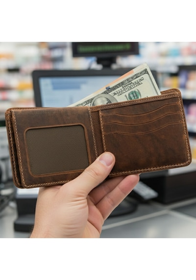 Luqa Leather Hakiki Deri El Yapımı Erkek Cüzdanı Minimalist Tasarım Kartlık Kahverengi Açık Kahverengi