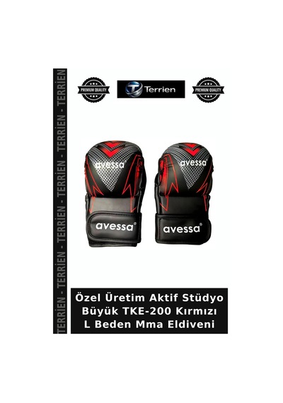 Özel Üretim Aktif Stüdyo Büyük Tke-200 Kırmızı L Beden Mma Eldiveni