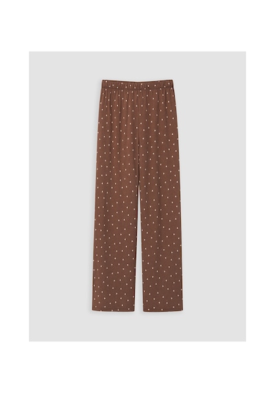 Lcw Dream Kahverengi Bisiklet Yaka Desenli Kadın Pijama