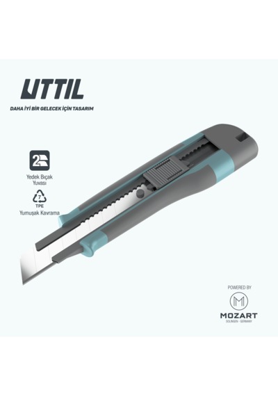 UTTIL Nmuk09 1+1 Yedekli Geliştirilmiş Ergonomi 18mm Maket Bıçağı