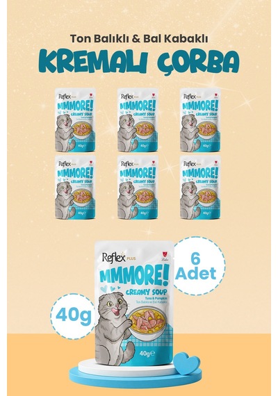 Reflex Plus Mmore Ton Balıklı Ve Bal Kabaklı Kremalı Kedi Çorbası 40 Gr 6lı Set