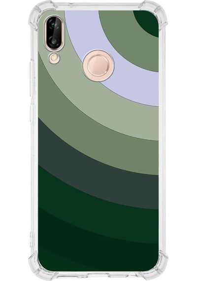 Huawei P20 Lite Uyumlu Köşe Korumalı Renk Cümbüşü C Tasarımlı Şeffaf Silikon Kılıf
