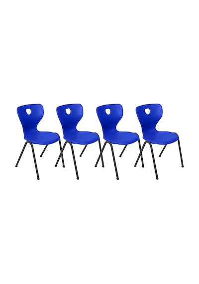 Monoblok Sandalye - Lacivert - 4 Adet Çok Renkli