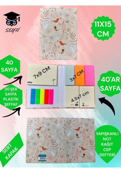 Yapışkanlı Not Kağıdı Cep Defteri Model Post-it Defteri Yapışkanlı Kağıt Seti Büyükdinozor
