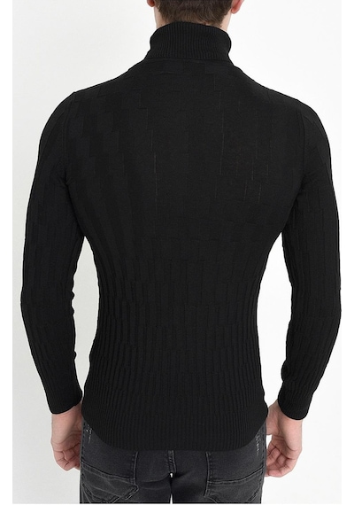 Efor Tr 819 Slim Fit Siyah O Yaka Triko Siyah