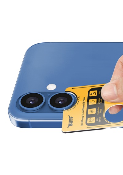 Buff Apple Uyumlu iPhone 16 Plus Metal Kamera Lens Koruyucu Blue