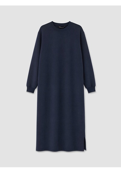 Lcw Modest Lacivert Bisiklet Yaka A Kesim Sweat Elbise