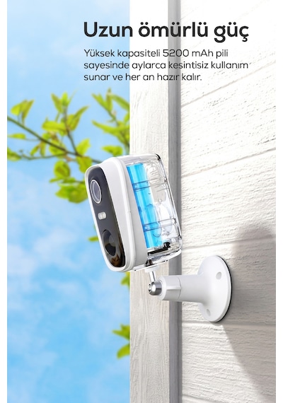 N1 İç Ve Dış Mekan Kablosuz Wi-fi Şarjlı Akıllı Güvenlik Kamerası 2k 3mp, 5200mah, Gece Görüşü, Çi