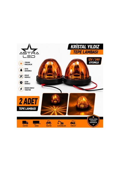 3 Lü Set 120 Cm Bar Led - Kristal Yıldız Lamba- Döner Tepe Lamba 12v 24v Profesyonel Led İkaz Lambası