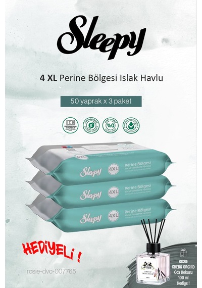 Sleepy 3'lü Perine Bölgesi Vücut Havlusu 50'li Ve Rosıe Tekli