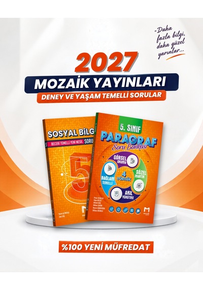 Mozaik Yayınları 2027 5. Sınıf Sosyal Bilgiler + Paragraf Yeni Müfredat Bağlam Temelli Soru Bankası Seti 2 Kitap