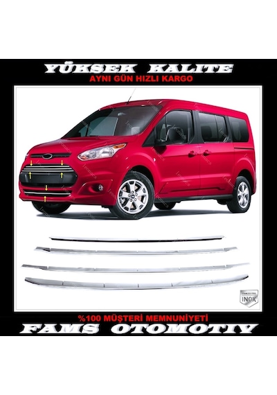 Ford Connect Krom Ön Tampon Çıtası 4 Parça P.Çelik 2014-2021