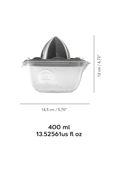 Hazneli Limon Sıkacağı - Pratik Portakal Narenciye Sıkacağı 400 Ml - Gri