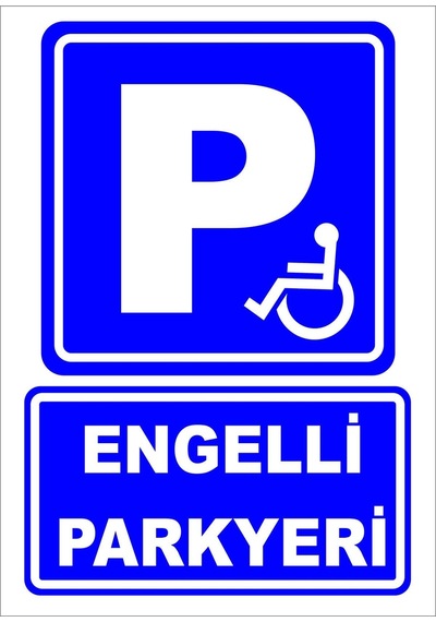 Engelli Park Yeri Levhası Levha 15x21 Cm Galvaniz Saç 0,4 Mm