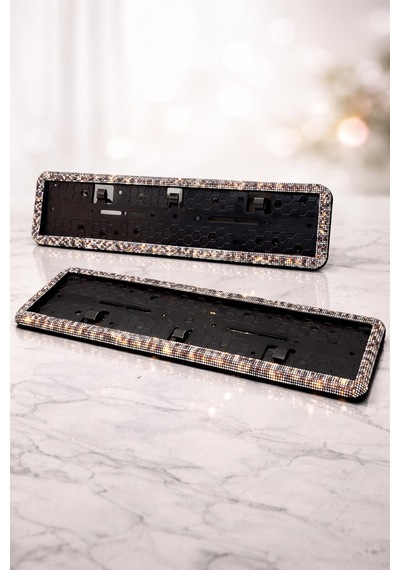 Diamond Leopar Serisi Taşlı Plakalık 2 Li Set