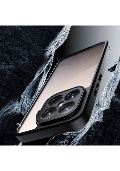 Xiaomi 15t Pro Kılıf Kamera Korumalı Şeffaf Arka Yüzey Pürüzsüz Tpu Silikon Roll Kapak Siyah