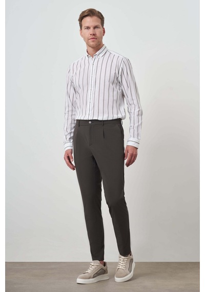 Morven Erkek Haki Trend Slim Fit Tam Lastik Pantolon 25ms003038710 Haki