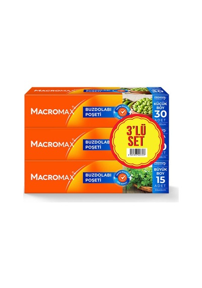 4 Adet Macromax Buzdolabı Poşeti 4 Al 3 Öde Orta Boy 80 Li