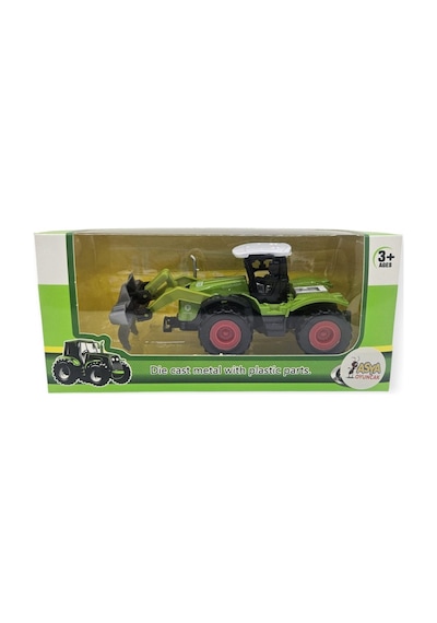 Farm Mini Oyuncak Traktör - 14 Cm Geniş Tomruk Yükleyici Çiftlik Aracı