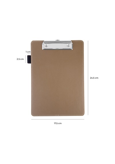 Sekreterlik,a5 Küçük Boy,kapaksız,a5 Clipboard Vegan Suni Deri,17,5x24,5 Cm.,vizon