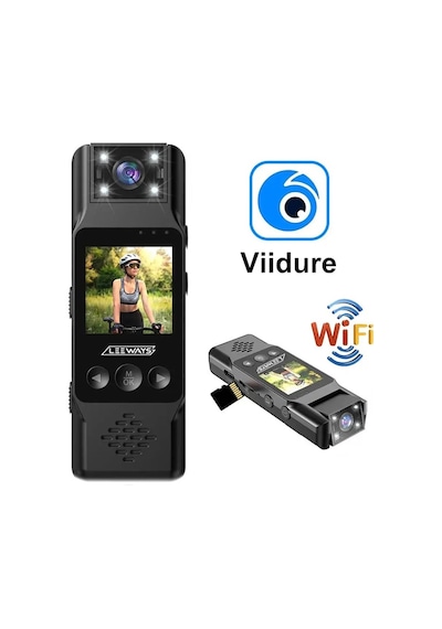 4k 1080p Hd Mini Vücut-yaka Kamerası Aksiyon Kamerası Siyah