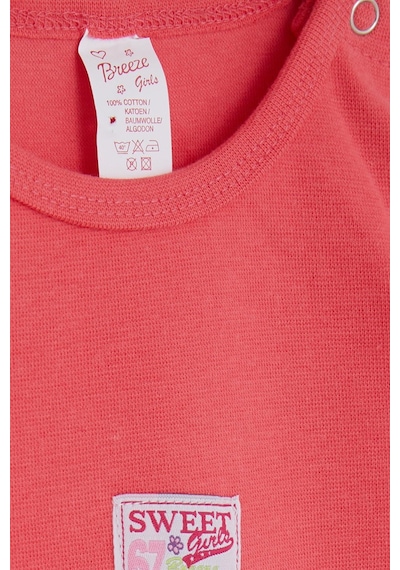 Breeze Kız Bebek Çıtçıtlı Body Yazı Baskılı 9 Ay-3 Yaş, Mercan-mercan Mercan