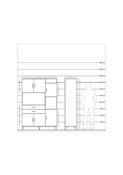 Hyperion Dolap 9 Raflı 2 Çekmeceli 6 Kapaklı 132x44x195 Çam-a... Çam Hyperion Dolap 9 Raflı 2 Çekmeceli 6 Kapaklı 132x44x195 Çam-a... Çam