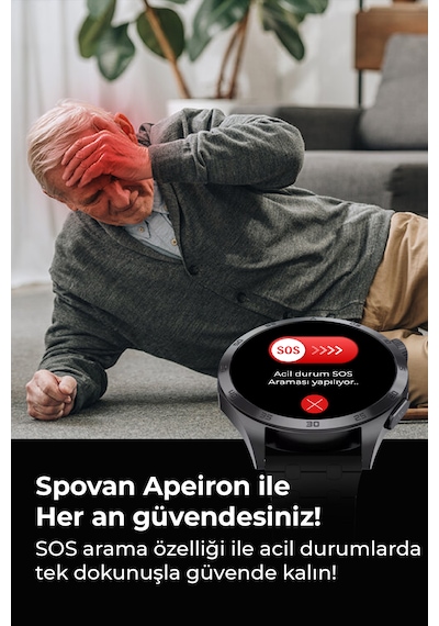 Spovan Apeiron Tansiyon Ölçer Akıllı Saat (Distribütör Garantili)