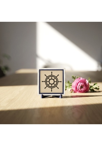 Denizci Motifli Modern Dekoratif Parça, Çalışma Masanız İçin Zarif Ve Şık Aksesuar 10x10 Cm