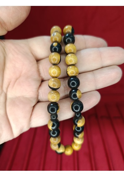 Abanoz Ağacı Tesbih Küre Kesim Siyah Ağaç Rengi 10mm T-805