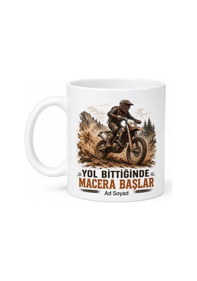 Enduro Motosiklet Sürücüsüne Toz Toprak Engel Tanımayan Hediye Kupa Bardak Beyaz / Çok Renkli