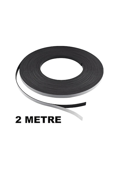 2 Metre Şerit Magnet Mıknatıs, 12Mm Arkası Yapışkanlı Çıkartmalı