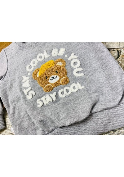 Mj Kids Süzene Nakışlı İkili Erkek Çocuk Takımı Gri