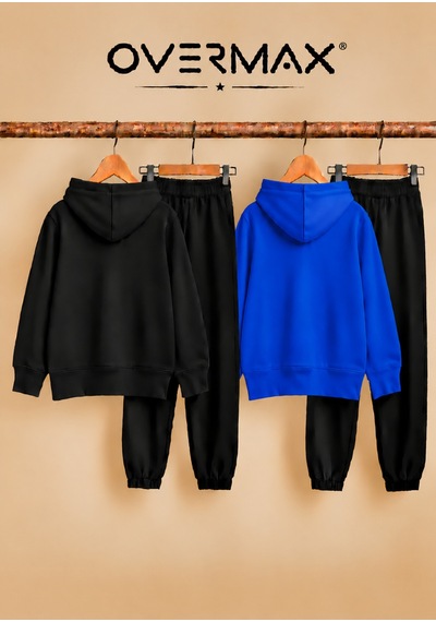 Overmax 2 Li Çocuk Kapüşonlu Eşofman Takımı Sweatshirt & Eşofman Altı 3-12 Yaş Siyah-siyah, Saks Mavi-siyah - 919953561 Siyah-siyah, Saks Mavi-siyah