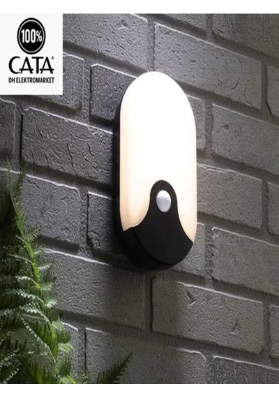 20 W Sensörlü Palermo Led Duvar Armatürü - Sarı Işık 4000k - Siyah Kasa Beyaz