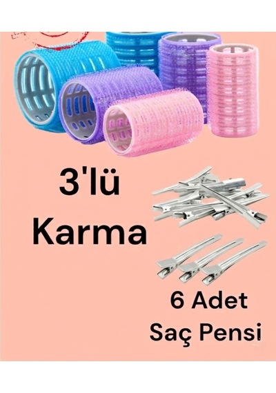 2li Saç Bigudisi L Boy Bigudi Karışık Renkli