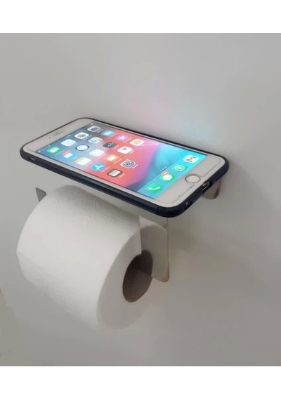 Lazer Kendinden Yapışkanlı Telefon Raflı Paslanmaz Çelik Tuvalet Kağıtlığı Çok Renkli