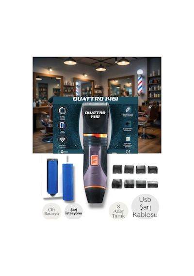 1461 Profesyonel Saç Sakal Tıraş Makinası Usb Şarj Kablosu