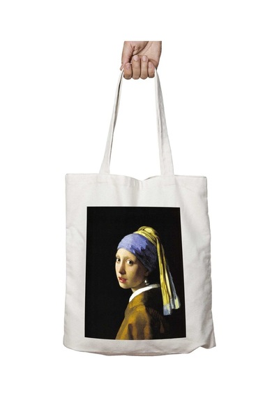 Art Hediye Johannes Vermeer İncili Kız İki Taraf Kalıcı Yıkanabilir Okul Plaj Omuz Bez Çanta Çok Renkli