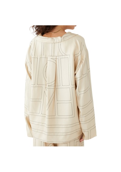 Toteme Saten Monogram Pijama Üstü Beyaz