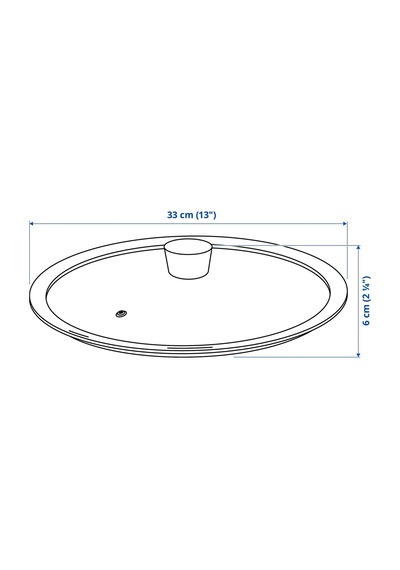 Ikea Klockren Cam Tencere Kapağı 33 Cm Krom - Şeffaf 1 Adet Şeffaf - Gri