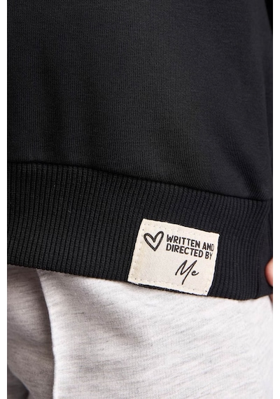 Defacto Pamuklu Relaxed Fit Siyah Kız Çocuk Sweatshirt E6842a8/bk81