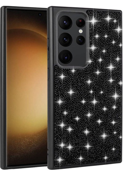 Galaxy S24 Ultra Uyumlu Parlak Taşlı Tasarım Pırlanta Csm Zore Kılıf-pembe