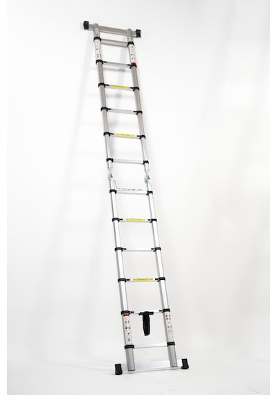 Cardilife 190cm+190cm 6+6 Basamaklı A Tipi Açılır Teleskopik Alüminyum Merdiven 6+6