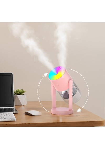 Jopus Rgb Led Işıklı Hava Oda Nemlendirici Yıldız Tavan Efektli Buhar Makinesi Aroma Difüzör - Cl32 Pembe