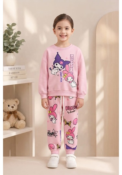 Emila Kids Pembe 3-10yaş Kız Çocuk 2'li Takım - Karakter Baskılı 3 İp Şardonsuz Açık Pembe Emila Kids Pembe 3-10yaş Kız Çocuk 2'li Takım - Karakter Baskılı 3 İp Şardonsuz Açık Pembe